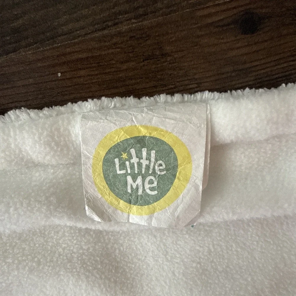 Little Me Train Teddy Bear Plush White And Blue Baby Blanket Security 2016